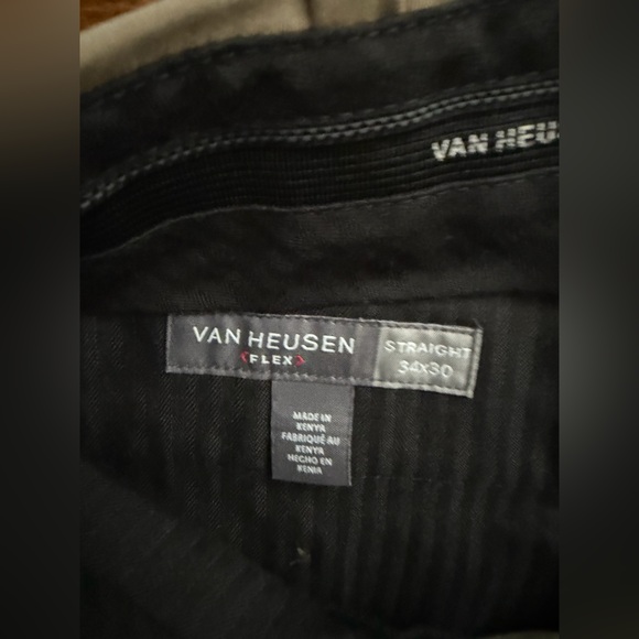 VAN HEUSEN PANTS 34x30 DARKER KHAKI CHINO FLEX STRAIGHT FIT - Picture 5 of 6